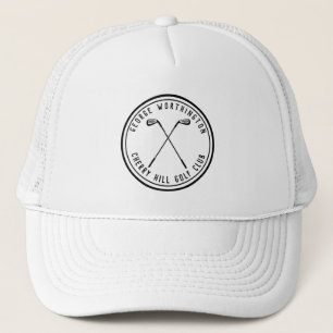 Personalised classic custom golf club white black trucker hat