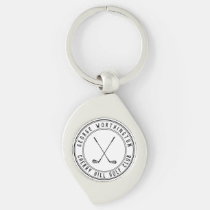 Personalised classic custom golf country club key ring