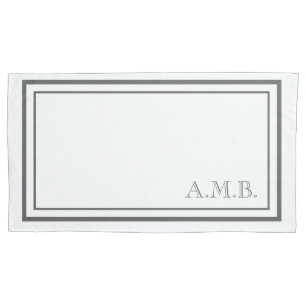 Personalised Classic Dark Grey Monogram King Pillowcase