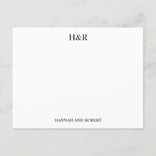Personalised Classic Elegant Couples Monogram Card