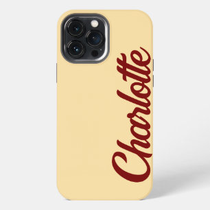 Personalised Classic Elegant Monogram Beige iPhone 13 Pro Max Case