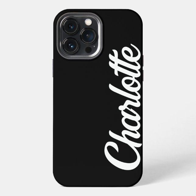 Personalised Classic Elegant Monogram Black iPhone Case (Back)