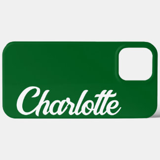 Personalised Classic Elegant Monogram Dark Green iPhone 13 Pro Max Case