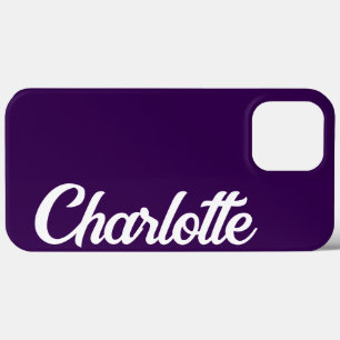 Personalised Classic Elegant Monogram Dark Purple iPhone 13 Pro Max Case