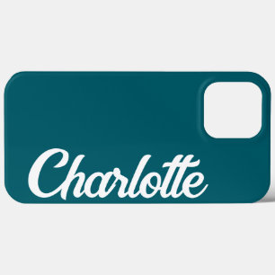 Personalised Classic Elegant Monogram Dark Teal iPhone 13 Pro Max Case