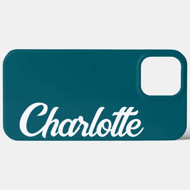 Personalised Classic Elegant Monogram Dark Teal Case-Mate iPhone Case (Back (Horizontal))