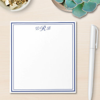 Personalised Classic Elegant Monogram Initial Name Notepad