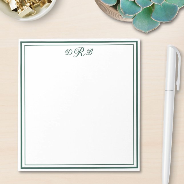 Personalised Classic Elegant Monogram Initial Name Notepad (Creator Uploaded)