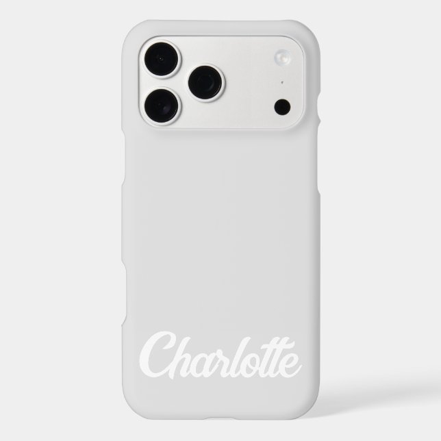 Personalised Classic Elegant Monogram Light Grey  (Back)