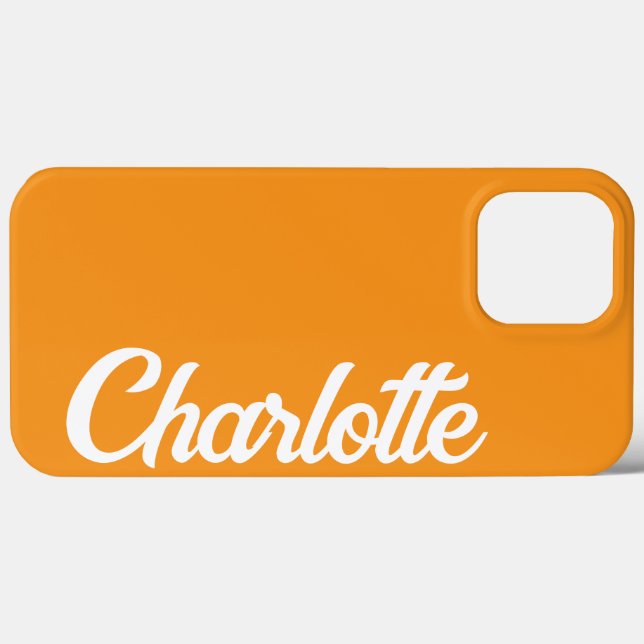 Personalised Classic Elegant Monogram Orange Case-Mate iPhone Case (Back (Horizontal))