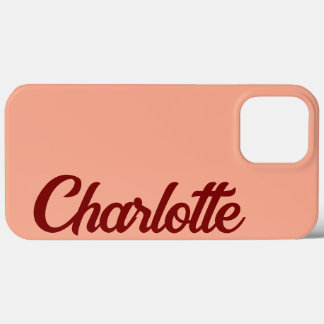Personalised Classic Elegant Monogram Peach iPhone 13 Pro Max Case