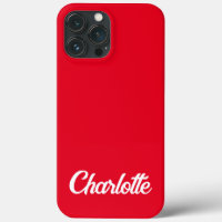 Personalised Classic Elegant Monogram Red iPhone.