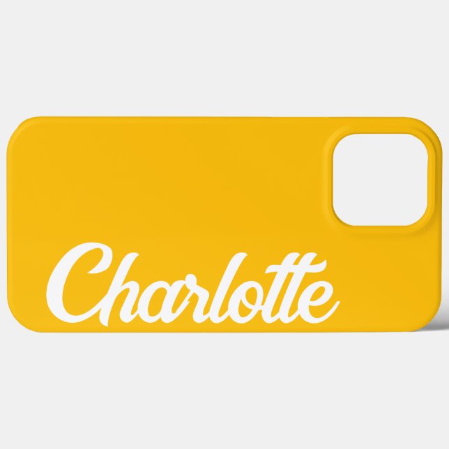 Personalised Classic Elegant Monogram Yellow Case-Mate iPhone Case (Back (Horizontal))