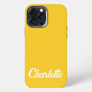 Personalised Classic Elegant Monogram yellow. iPhone 13 Pro Max Case