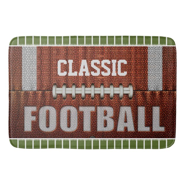 Personalised Classic Football Bath Mat (Front)