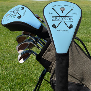 Personalised Classic Golf Club Blue Head Cover