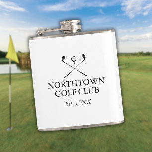 Personalised Classic Golf Club Name Hip Flask