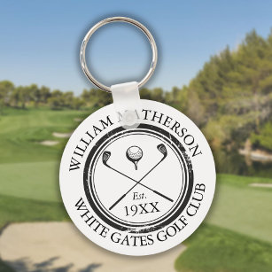 Personalised Classic Golf Club Name Key Ring