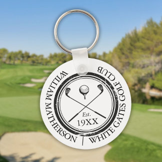 Personalised Classic Golf Club Name Key Ring