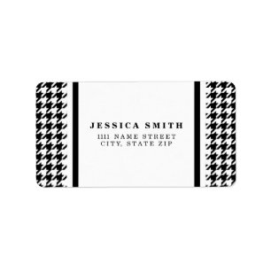 Personalised Classic houndstooth pattern Dogstooth Label