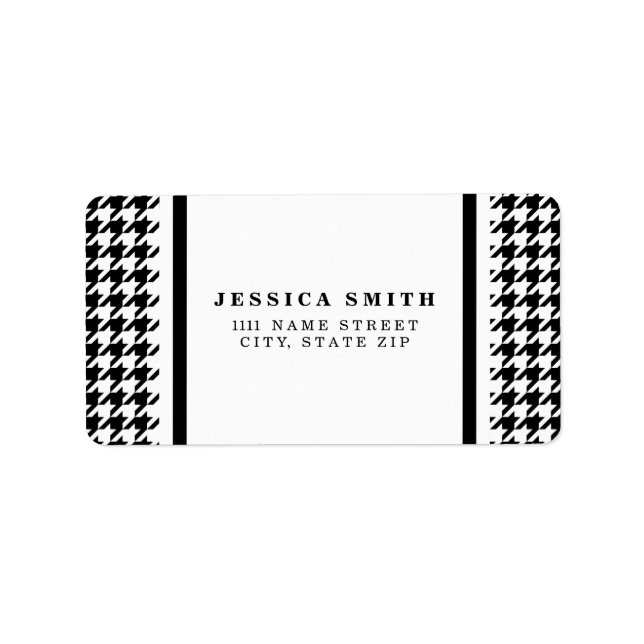 Personalised Classic houndstooth pattern Dogstooth Label (Front)