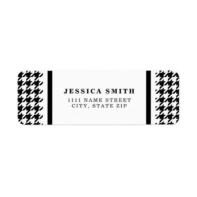 Personalised Classic houndstooth pattern Dogstooth Return Address Label (Front)