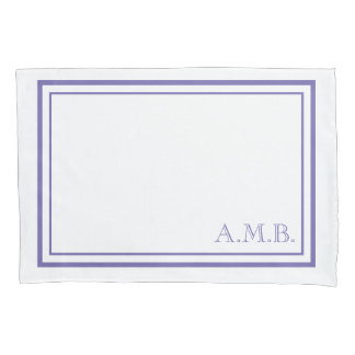 Personalised Classic Lavender Monogram Standard Pillowcase