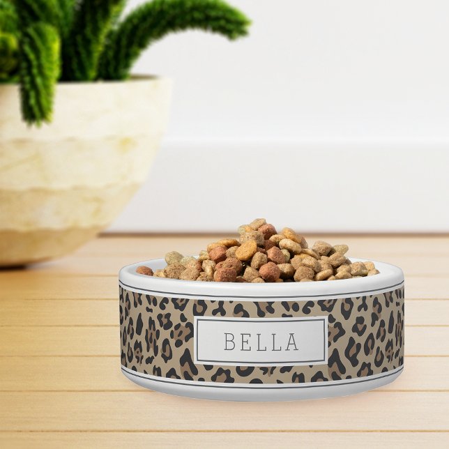 Personalised Classic Leopard Animal Print Pet Bowl (Creator Uploaded)