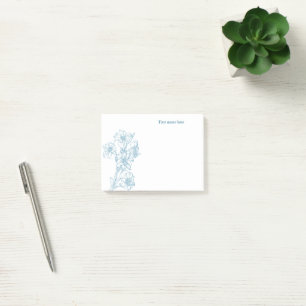 Personalised Classic Line Art Lily Illustration Post-it Notes