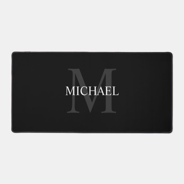 Personalised Classic Monogram and Name Desk Mat (Front)