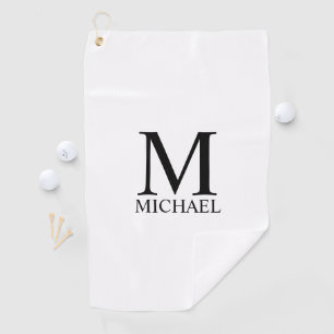 Personalised Classic Monogram and Name Golf Towel