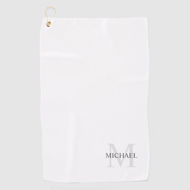 Personalised Classic Monogram and Name Golf Towel (Front)