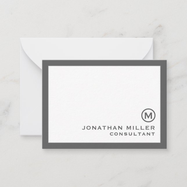 Personalised Classic Monogram Grey Card (Front)