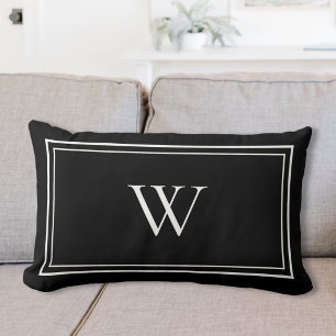 Personalised Classic Monogram Initial Name Lumbar Cushion