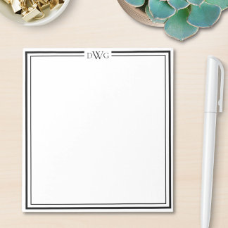 Personalised Classic Monogram Initial Name Notepad