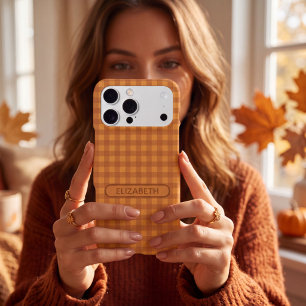 Personalised Classic Pumpkin Fall Gingham Plaid