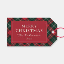Personalised Classic Red & Green Tartan Christmas