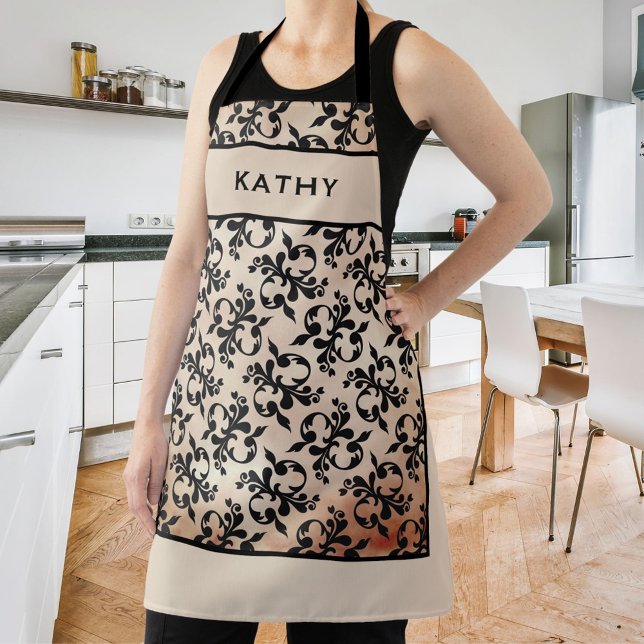 Personalised Classic Rococo Pattern Name Apron (Creator Uploaded)