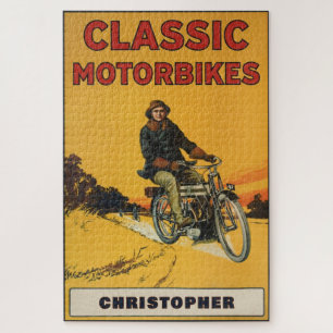 Personalised Classic Vintage Motorbike Collector   Jigsaw Puzzle
