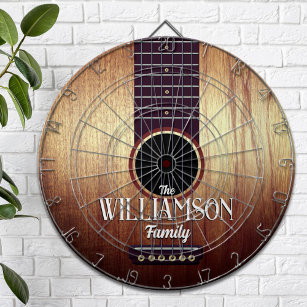 Personalised Classic Wooden Acoustic Guitar Dartboard