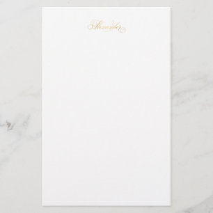 Personalised Classical Script Alexander Gold Black Stationery