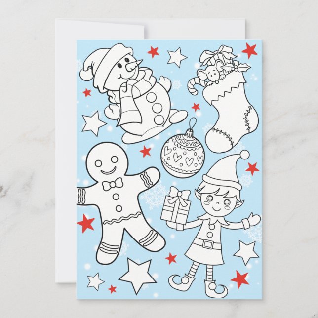 Personalised Classroom COLOR IT Reading Log Holiday Card (Front)