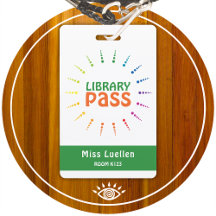 Personalised Classroom Library Hall Pass