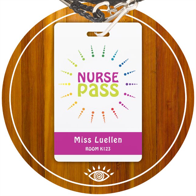Personalised Classroom Nurse Hall Pass ID Badge (Creator Uploaded)