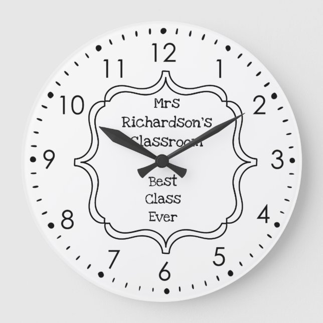 Personalised Classroom Teacher Large Clock (Front)