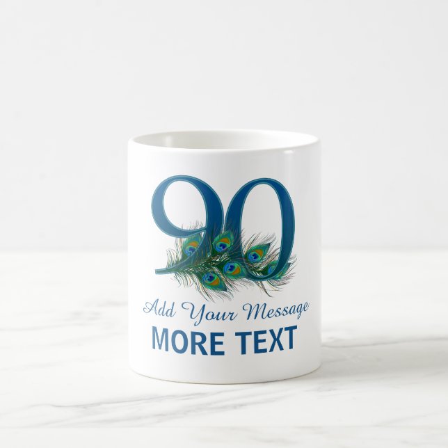 Personalised classy 90th birthday number 90 mug (Center)