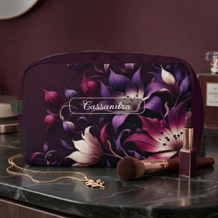Personalised Classy Gothic Rose Travel Makeup Bag