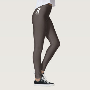 Personalised Classy Holiday Vacation Mocha Brown Leggings