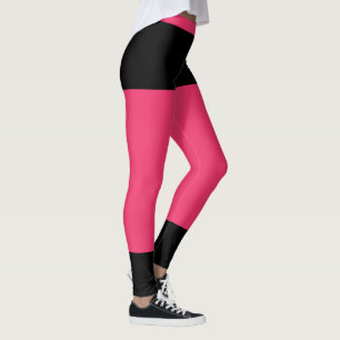 Personalised Classy Hot Pink Cute Black Accents Leggings