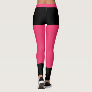 Personalised Classy Hot Pink Cute Black Accents Leggings